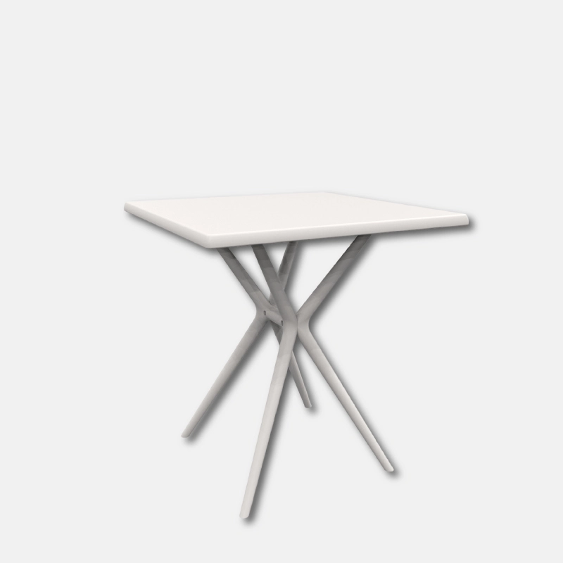 Table de terrasse de couleur gris pâle de 70x70xh74 cm.