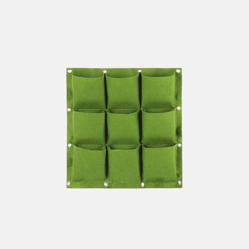 planteur-mural-vert-9poches-extérieur-50x50cm