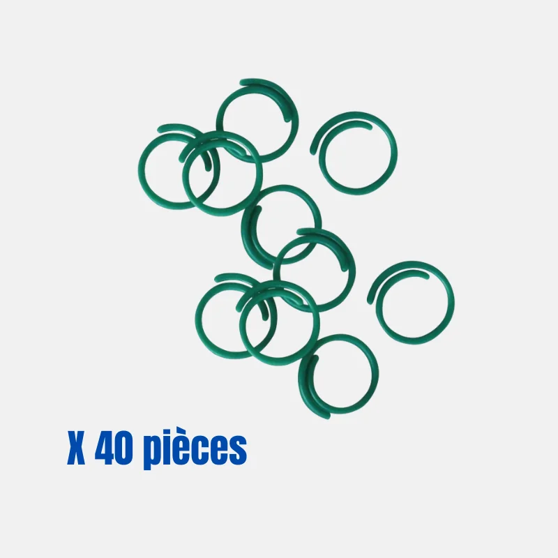 Attache pour plante de couleur verte et de forme ronde 3.2 cm de diamètre.