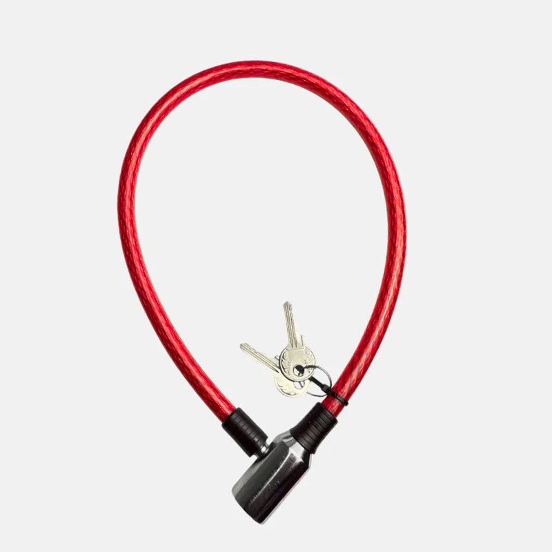 VE00400-antivol-cable-12x24''-rouge Antivol pour 2 roues de taille 12 mm d'épaisseur et de 61 cm de long.