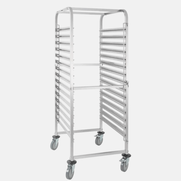 Chariot inox pour plats gastro , 15 étages.