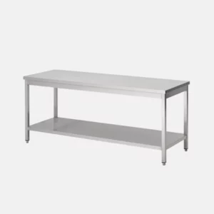 Table en acier inoxydable pour professionnel de taille 120x70x85 cm.