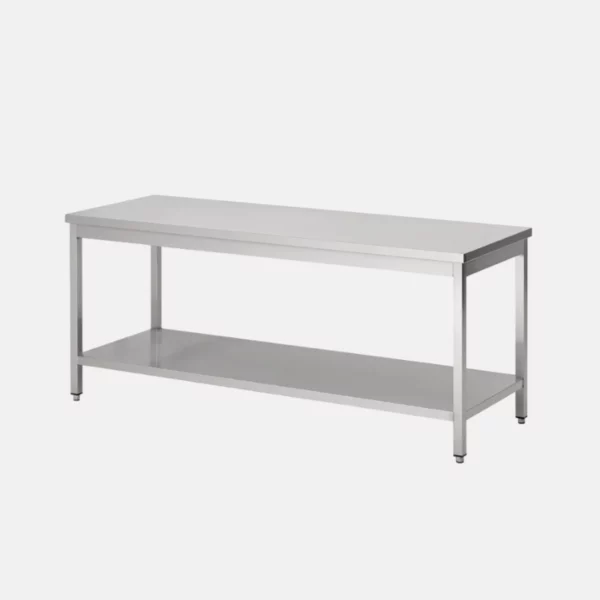 Table en acier inoxydable pour professionnel de taille 120x70x85 cm.