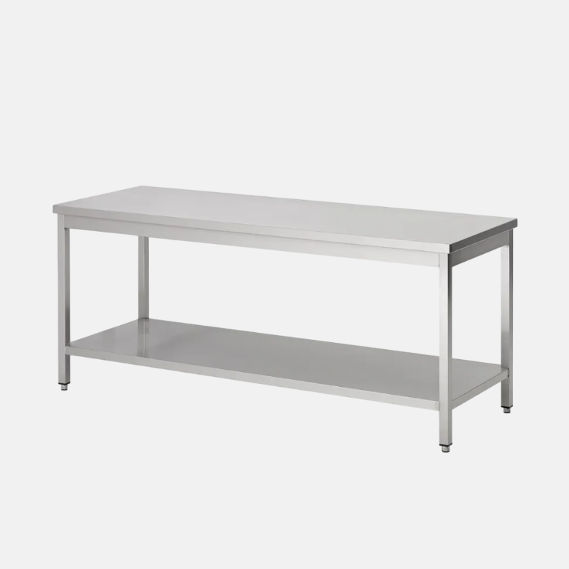 CU01990-table-inox-pro-1400x700x850-1mm Table en acier inoxydable pour professionnel de taille 140x70x85 cm.