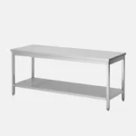 Table en acier inoxydable pour professionnel de taille 160x70x85 cm.