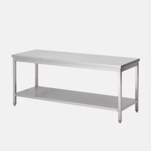 Table en acier inoxydable pour professionnel de taille 160x70x85 cm.