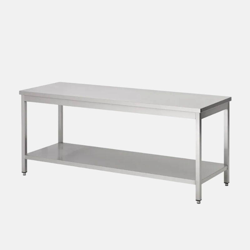 CU01991-table-inox-pro-1600x700x850-1mm Table en acier inoxydable pour professionnel de taille 160x70x85 cm.