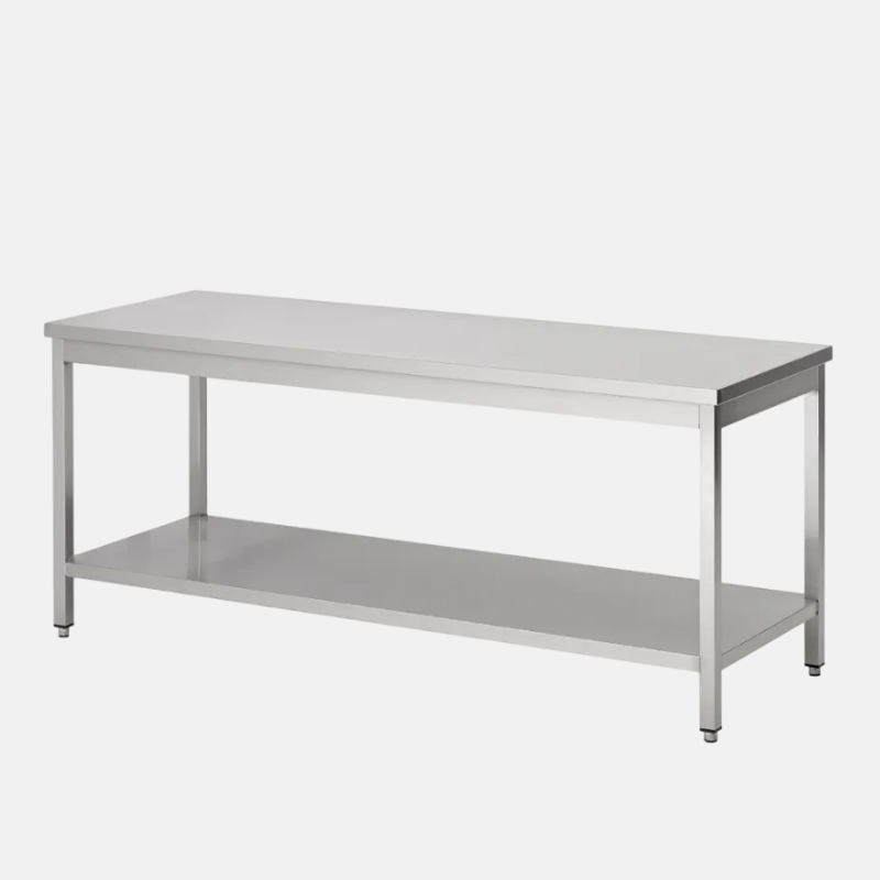 CU01992-table-inox-pro-1800x700x850-1mm Table en acier inoxydable pour professionnel de taille 180x70x85 cm.