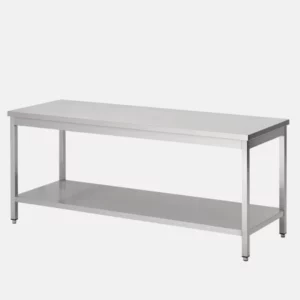 Table en acier inoxydable pour professionnel de taille 200x70x85 cm.