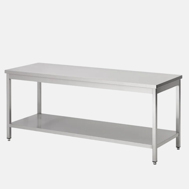 CU01993-table-inox-pro-2000x700x850-1mm Table en acier inoxydable pour professionnel de taille 200x70x85 cm.