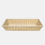 Panier en osier rectangle.