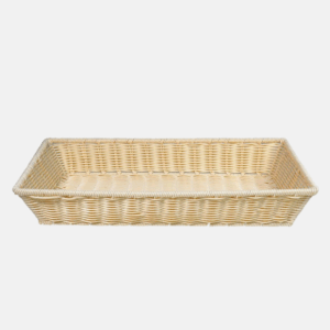 Panier en osier rectangle.