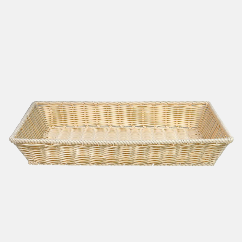 Panier en osier rectangle.