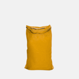Sac en nylon pour fruits et légumes, de taille 50x80 cm et de couleur jaune.