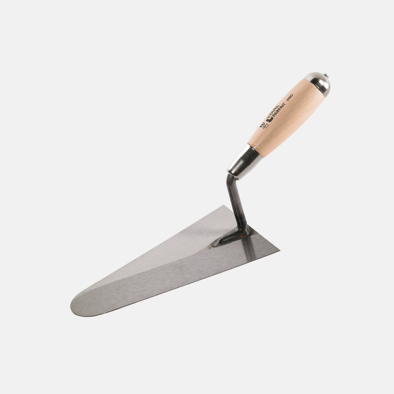 PE00822-truelle-ronde-acier-22cm Truelle de maçonnerie avec lame ronde de 22 cm.