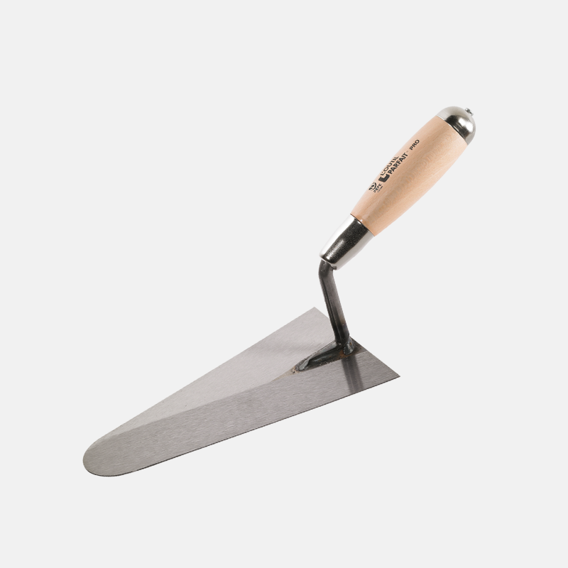 PE00823-truelle-ronde-acier-24cm Truelle de maçonnerie avec lame ronde de 24 cm.