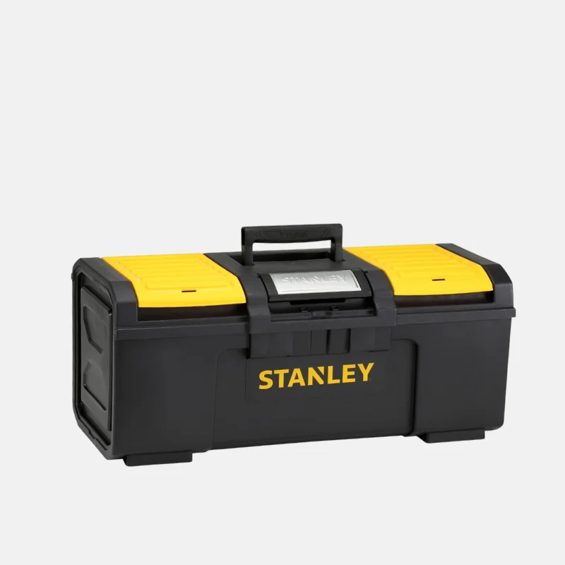 QU02087-boite-a-outils-satnley-24''-01 Boite à outils de la marque STANLEY, modèle 3 compartiments.