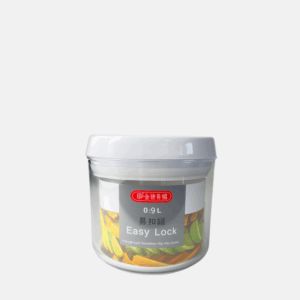 Boite alimentaire en plastique de forme ronde et de 0.9L.