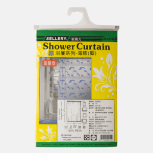 Rideau de douche de la marque SELLERY TOOLS avec des motifs de dauphins.
