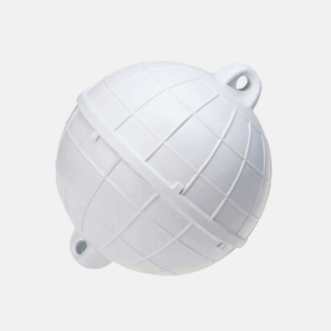 Bouée pour la pêche de 27 cm de diamètre et de couleur blanche.