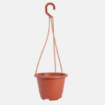 Pot suspendu marron de 2 litres.