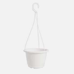 Pot suspendu blanc de 2 litres.