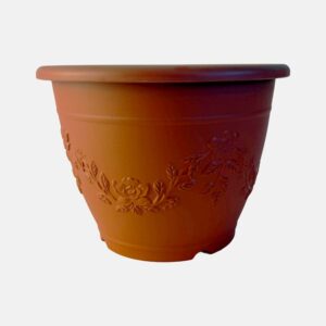 POT MARRON ROND 21x16CM  4L  FLEUR  (15) – Image 1