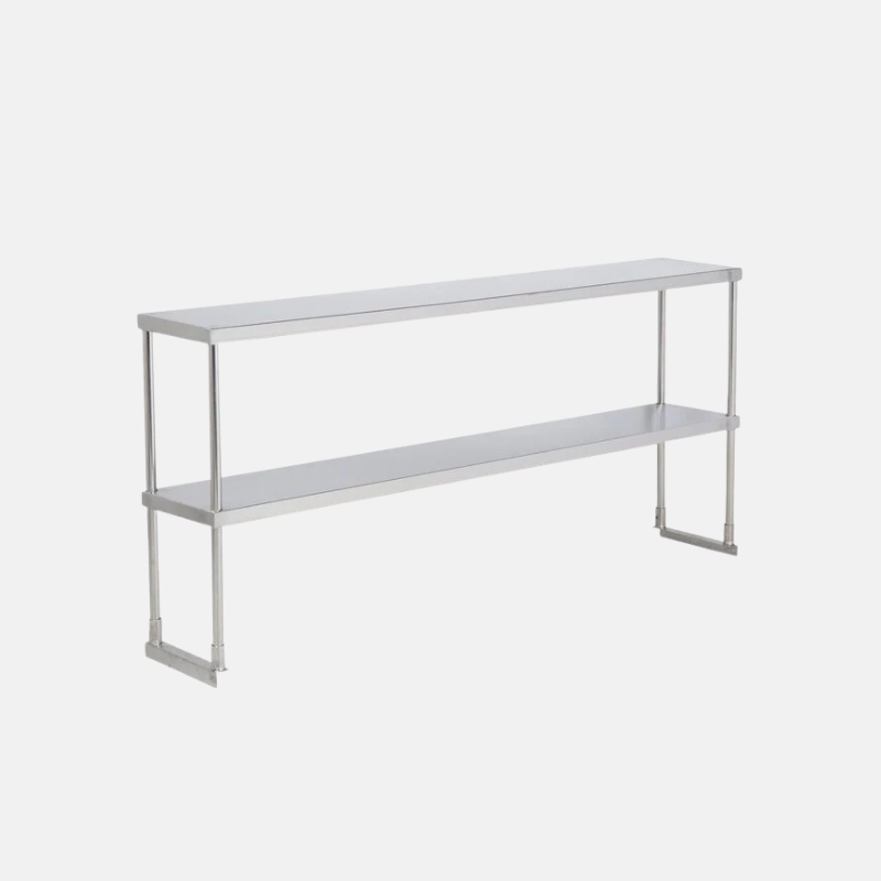 Etagère 2 étages pour table en inox de 122 cm de long.