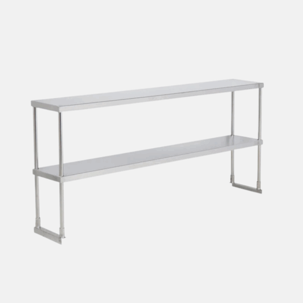 Etagère 2 étages pour table inox de 152 cm de long.