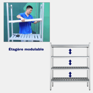ETAGERE ALIMENTAIRE 1.825x0.530X2M - ALU – Image 3