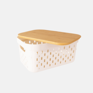 PANIER RANGEMENT +COUVERCLE BAMBOU -4L – Image 2