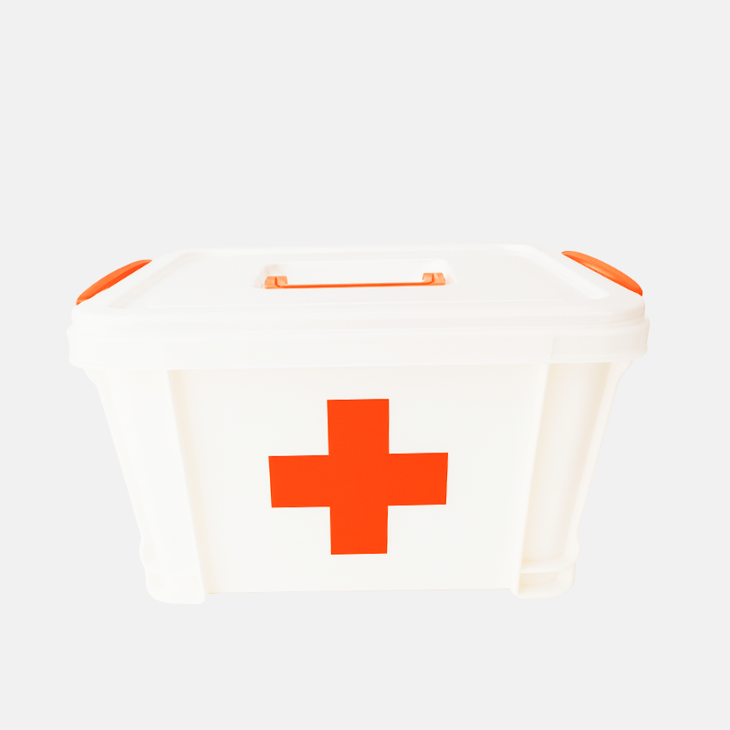 Boite de premier secours en plastique.