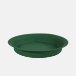 Dessous de pot rond vert de 36 cm de diamètre et 4.8 cm de haut.