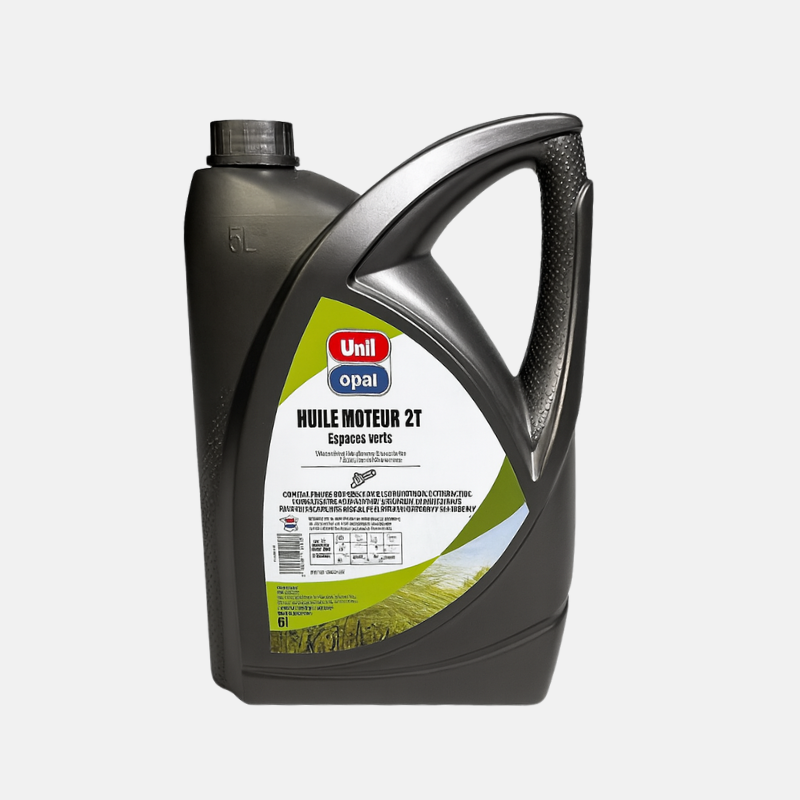 Huile moteur 2T pour machine de jardin 5 litres.