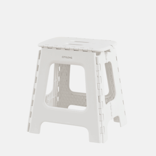 Tabouret en plastique pliable de taille haute.
