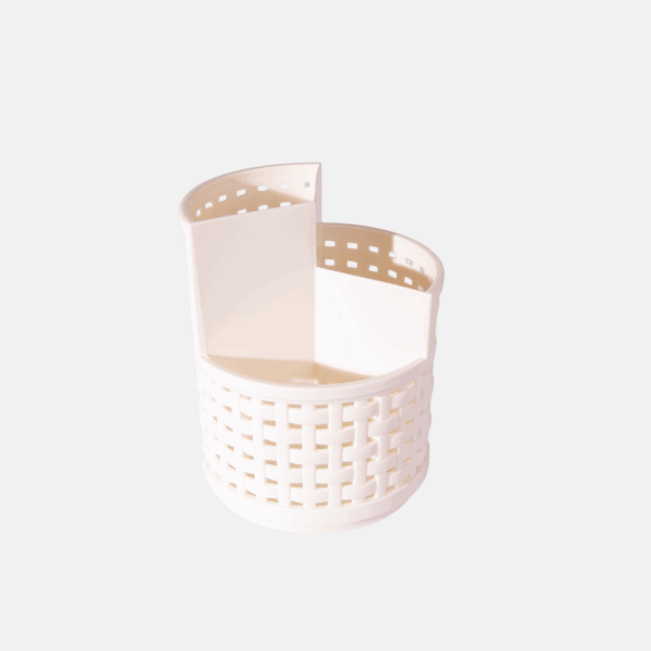 Porte crayon en plastique avec 3 compartiments, rotatif.