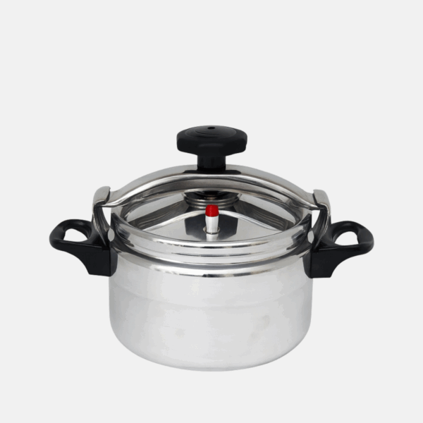 Cocotte minute de 22 cm de diamètre et de 5L de capacité.