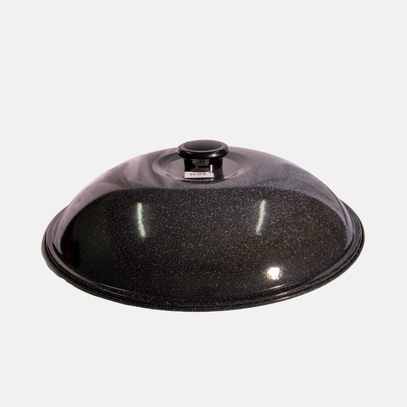 Couvercle à wok noir de 40.3 cm de diamètre.