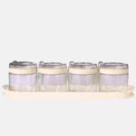 Set de 4 pots à épice en verre.