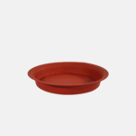 Dessous de pot rond rouge de 15 x 2.5 cm.