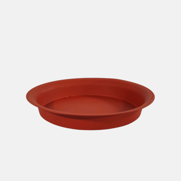 Dessous de pot rond rouge de 24 x 3.6cm.