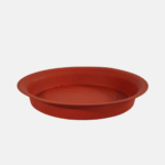 Dessous de pot rond rouge de 30 x 4 cm.