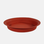 Dessous de pot rond rouge de 36 x 4 cm.