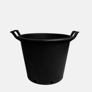 Pot noir de 40cm de diamètre et 33cl de haut avec poignées. Capacité de 30L.
