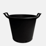 Pot noir avec poignées de 50 L, 45 cm de diamètre et 41 cm de hauteur.