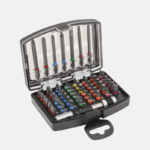 Coffret de 57 pièces: embouts et forets de 22 et 75 mm.