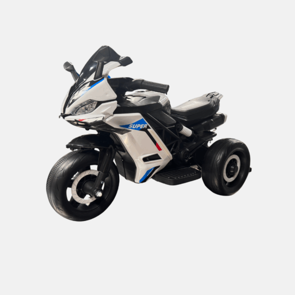 PORTEUR MOTO ENFANT BLANC ELEC. – Image 1
