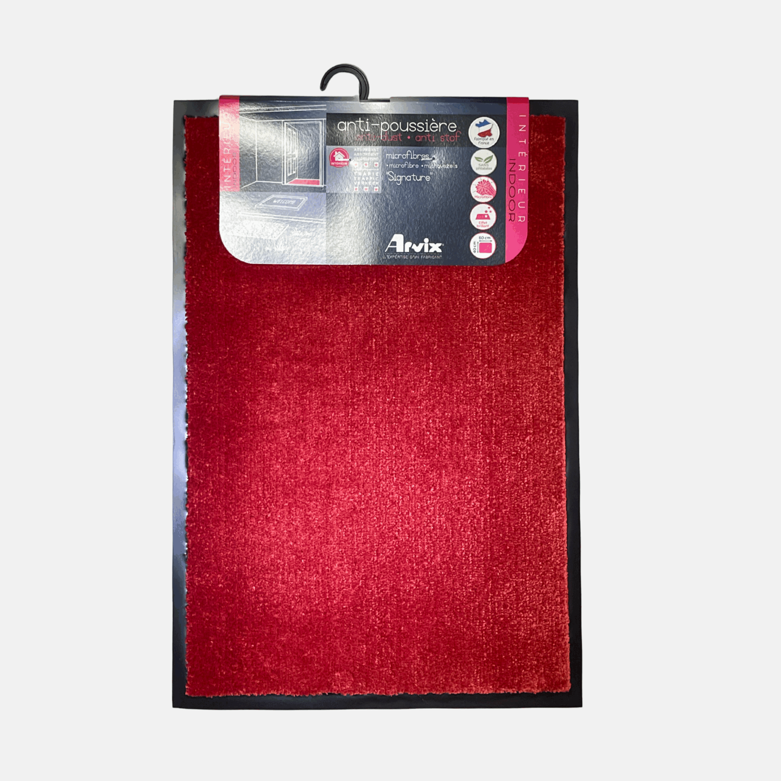 tapis microfibres, tapis velours rouge,