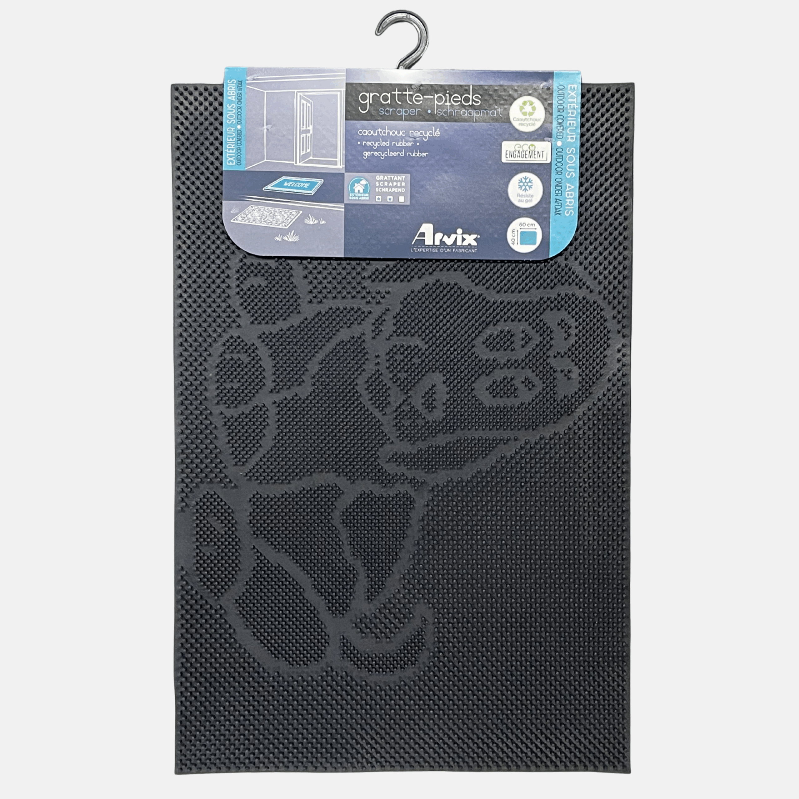 tapis gratte-pieds, tapis caoutchouc noir