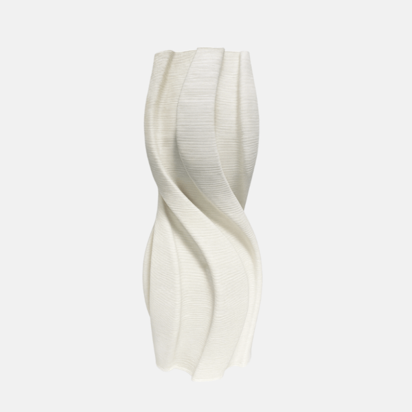 vase décoratif moderne, vase torsadé blanc, vase design 15×32, vase décoration intérieure, vase résine blanc.